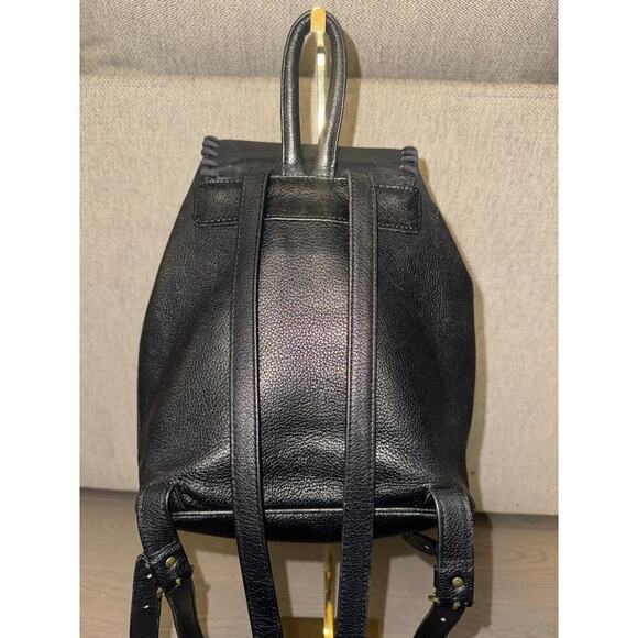 YSL Yves Saint Laurent Black Whipstitch Leather Flap Backpack Designer Luxury main image 7